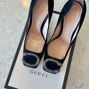 Gucci Black Sued Heels
